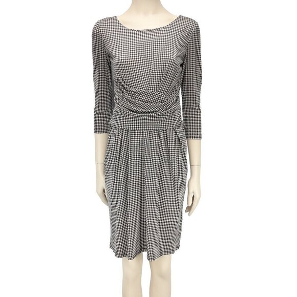 MAXMARA Weekend Sheated Houndstooth Grey Scoop neck Knee-lenght Dress Size S - Picture 1 of 4